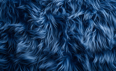 Obraz premium Luxurious texture of deep blue faux fur, creating a comforting and visually appealing abstract pattern perfect for backgrounds and design elements.