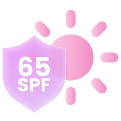 Anti UV Protection SPF Glassmorphism PopUp Jelly Pink Purple UI Icon Sign and Symbol Design Illustrator Png Svg
