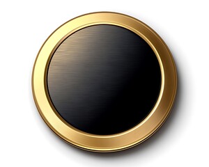 Golden circular gold framed black metallic surface design
