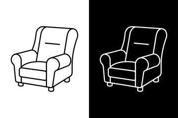 Furniture Graphics Recliner Line Icon with Footrest