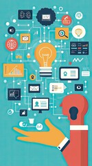 Business innovation, idea, technology, hand, concept