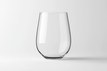 Empty stemless wine glass on white. Perfect for mockups, menus, or beverage ads.