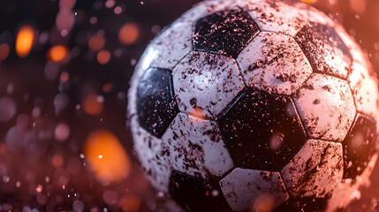 burning soccer ball reaching goal