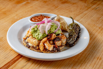 mexican dish grilled octopus and shirmp 