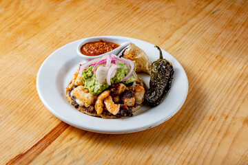 mexican dish grilled octopus and shirmp 