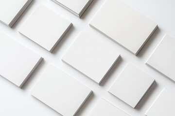 Blank business cards on white background. Mockup for branding identity