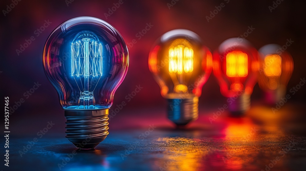Poster creative concept of innovation and problem-solving with a glowing light bulb inside a crumpled yello