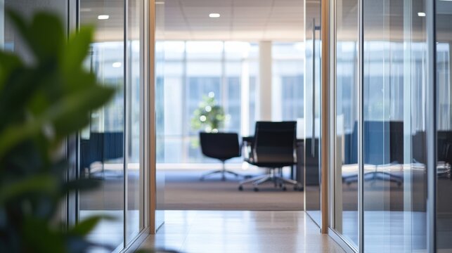 Executive departures with an office door closing behind. Featuring career shift and leadership transition