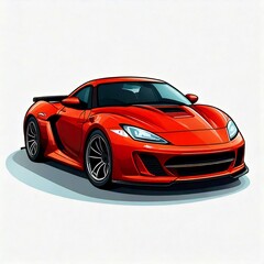 Naklejka premium red Sport car logo illustration in a simple and clean flat art style on isolated white