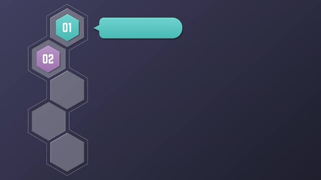 Infographic with 5 category in 5 different colors animation video for presentation