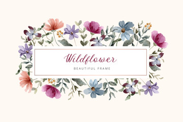 beautiful floral garden watercolor frame