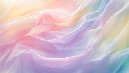 Obraz premium Pastel rainbow fabric draped. Soft, flowing fabric background