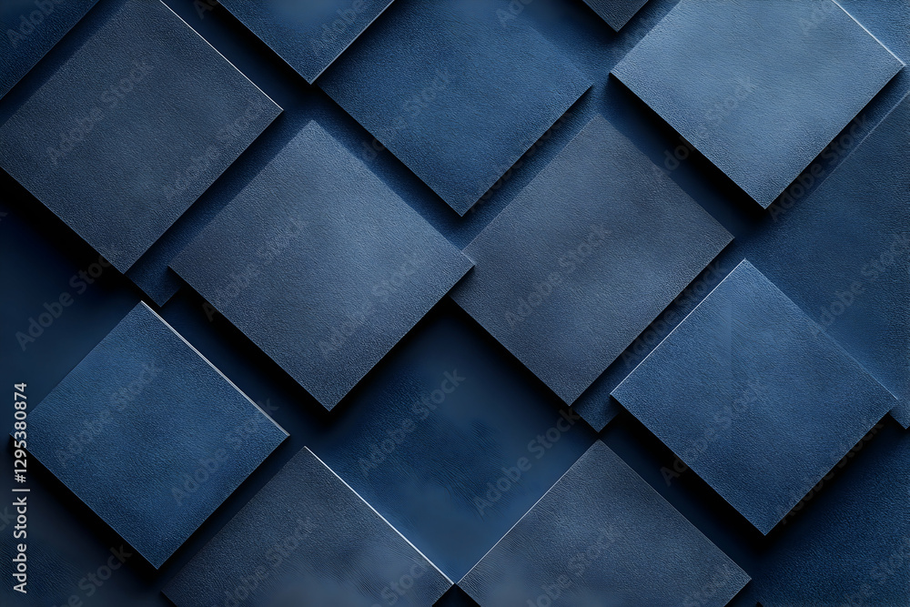 Poster sophisticated interplay of blue tones and geometric shapes creating a captivating abstract pattern f