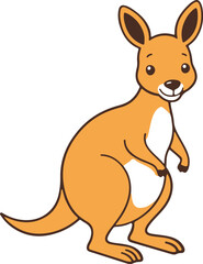 A simple kangaroo, rendered in geometric shapes and clean lines, against a white background, showcasing balance and symmetry, inspired logo design with a modern aesthetic