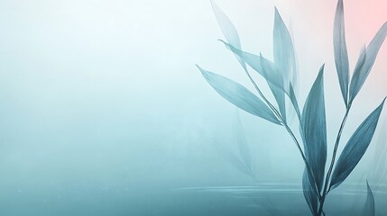 Beautiful plant leaves with a gradient background design