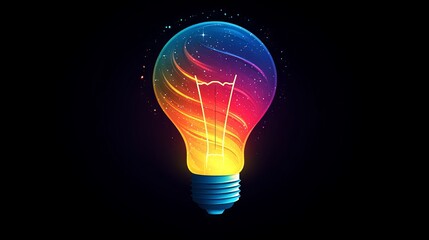 Colorful technology light bulb logo template design vector, emblem concept for innovation, creativity, and modern branding – abstract design for business, tech, and digital solutions