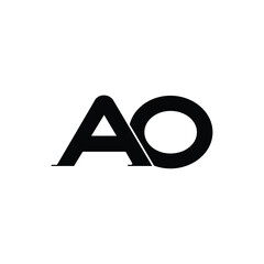 AO monogram logo design letter text name symbol monochrome logotype alphabet character simple logo