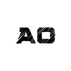 AO monogram logo design letter text name symbol monochrome logotype alphabet character simple logo