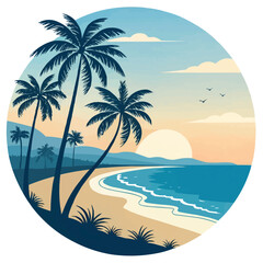 palm tree on the beach silhouette-of-palm-trees-summer-beach-icon