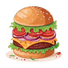 hamburger isolated on white background