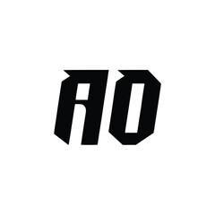 AO monogram logo design letter text name symbol monochrome logotype alphabet character simple logo