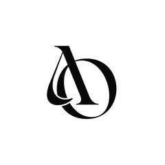 AO monogram logo design letter text name symbol monochrome logotype alphabet character simple logo