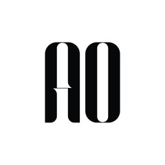 AO monogram logo design letter text name symbol monochrome logotype alphabet character simple logo