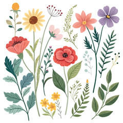 seamless floral background with poppies