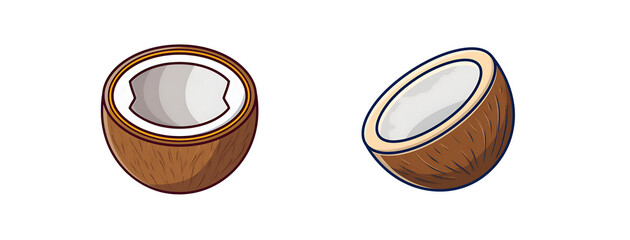 Illustration of a Half Coconut