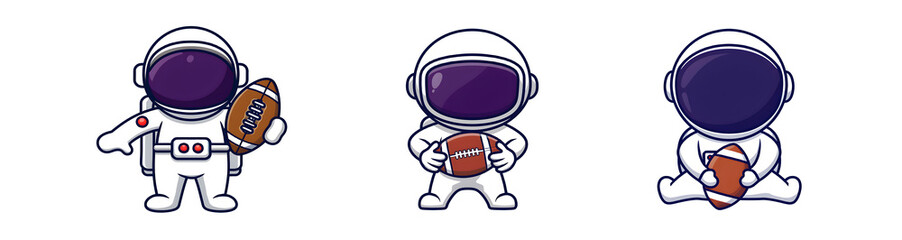 Astronaut Holding a Football