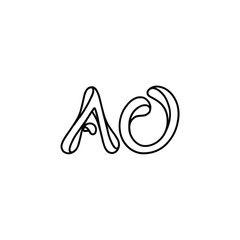 Fototapeta premium AO monogram logo design letter text name symbol monochrome logotype alphabet character simple logo
