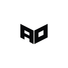 AO monogram logo design letter text name symbol monochrome logotype alphabet character simple logo