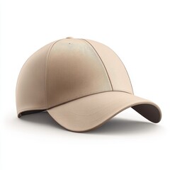 Fototapeta premium beige baseball hat. baseball hat on white background