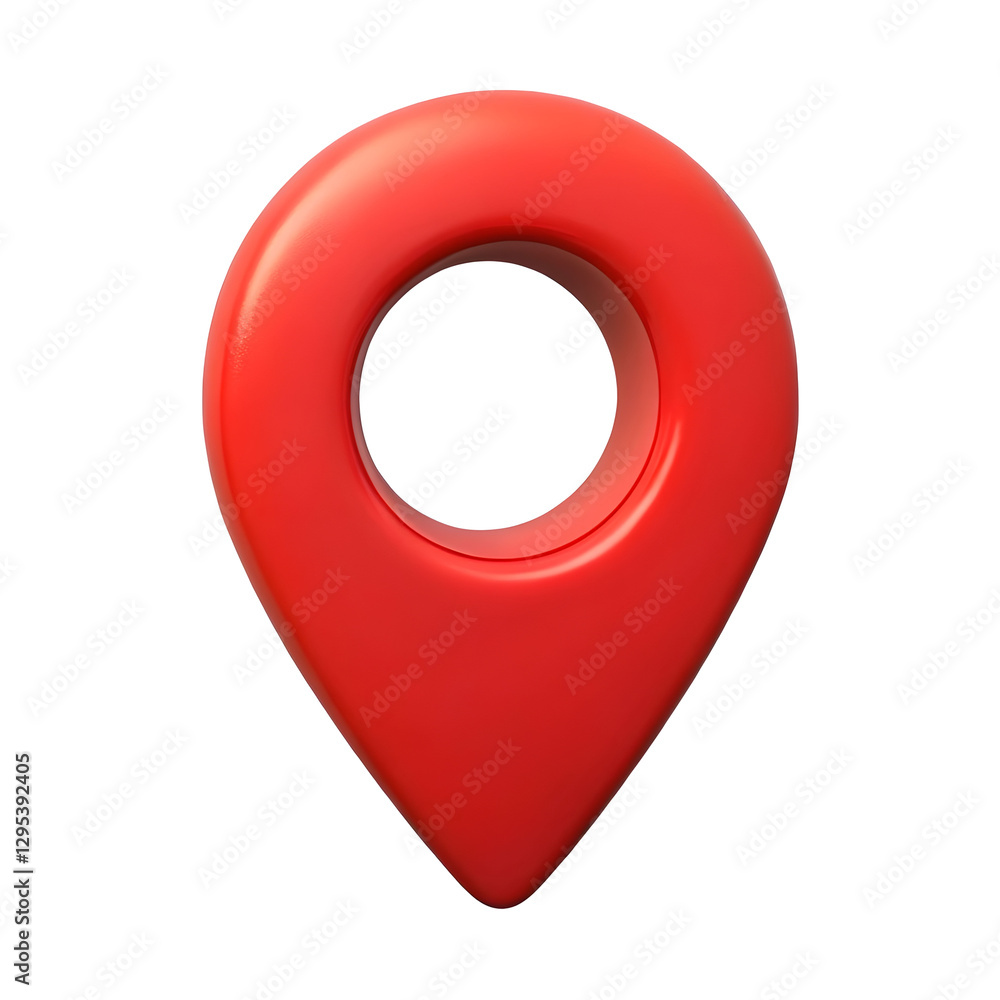 Poster 3d red location map pin gps pointer marker isolated on transparent background.