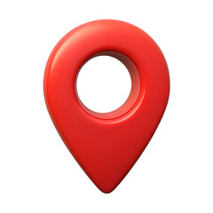 3d red location map pin gps pointer marker isolated on transparent background.