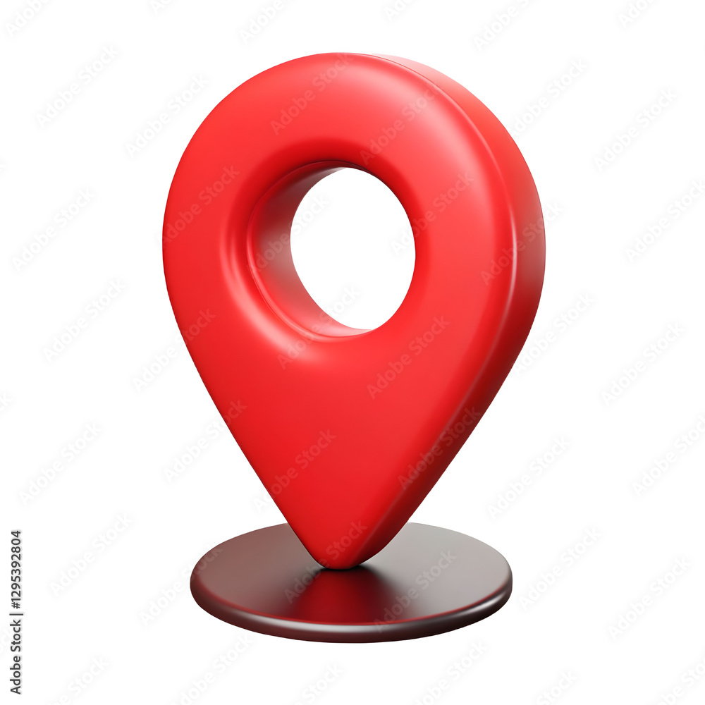 Poster 3d rendering location map pin isolated on transparent background, perfect for map, travel, and gps p