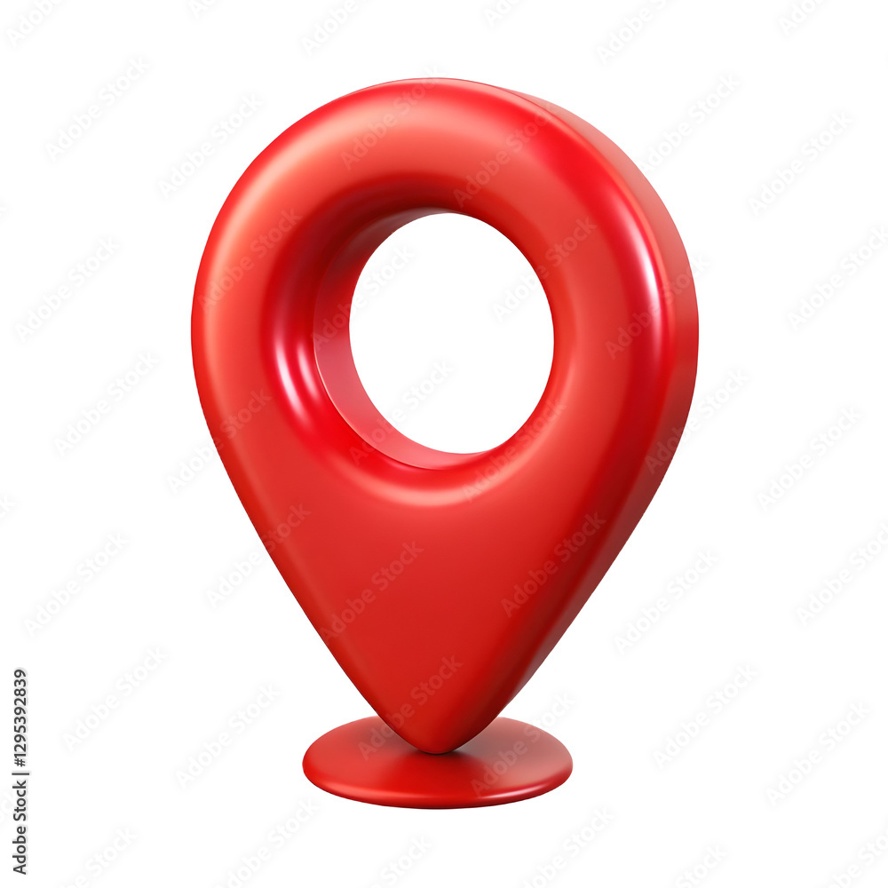 Poster 3d rendering location map pin isolated on transparent background, perfect for map, travel, and gps p