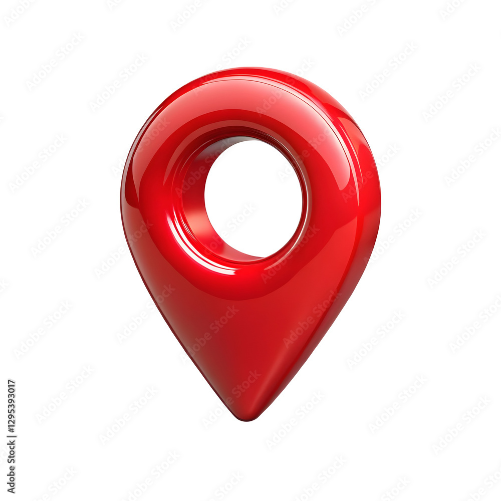 Fototapete 3d rendering location map pin isolated on transparent background, perfect for map, travel, and GPS pointer sign, mark indicating a specific place or destination