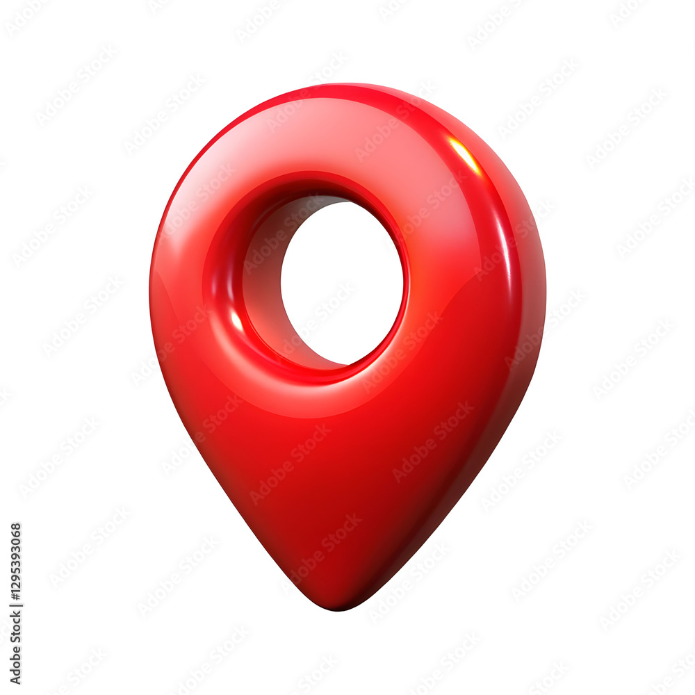 Poster 3d rendering location map pin isolated on transparent background, perfect for map, travel, and gps p