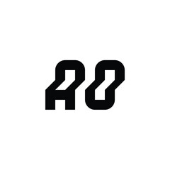 AO monogram logo design letter text name symbol monochrome logotype alphabet character simple logo