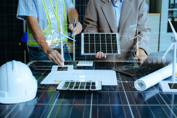 ESG concept of environmental, Green ethical business preserving resources, reducing CO2, Business person team