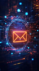 AIdriven antiphishing technology encrypting suspicious emails, cybersecurity concept