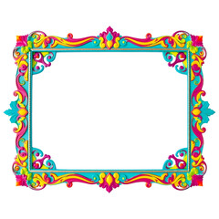 frame with colored pencils