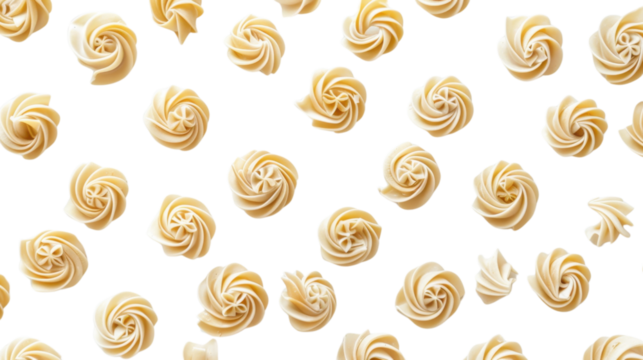 Buttercream swirls forming a seamless pattern on transparent background - Powered by Adobe