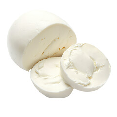 mozzarella cheese isolated on white or transparent background 