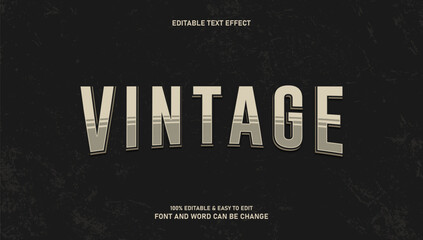 Vintage text effect with simple style that can be edited