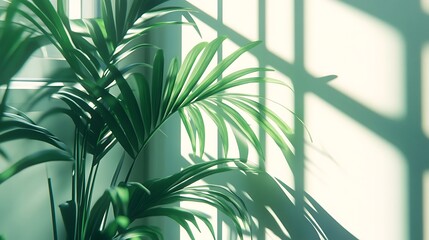 A potted plant receives direct sunlight from a window indoors
