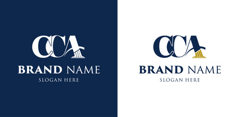 Creative CAA Letter Logo with Law Firm, Illustration, Design Inspiration, Vector, Icon