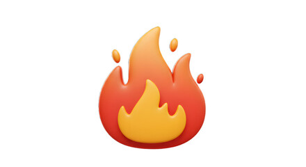 Animated Fire Illustration Isolated on Black Background with Vibrant Flames