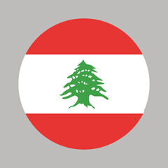 National flag of Lebanon. Flag of the Republic of Lebanon. Vector illustration